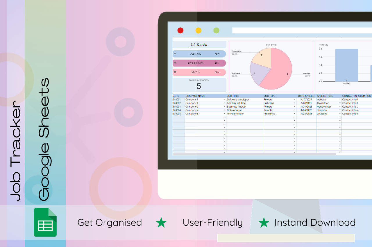 Job Tracker Template in Google Sheets